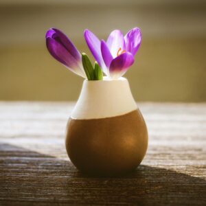 Rillen-Vase „Linie“ – Stein